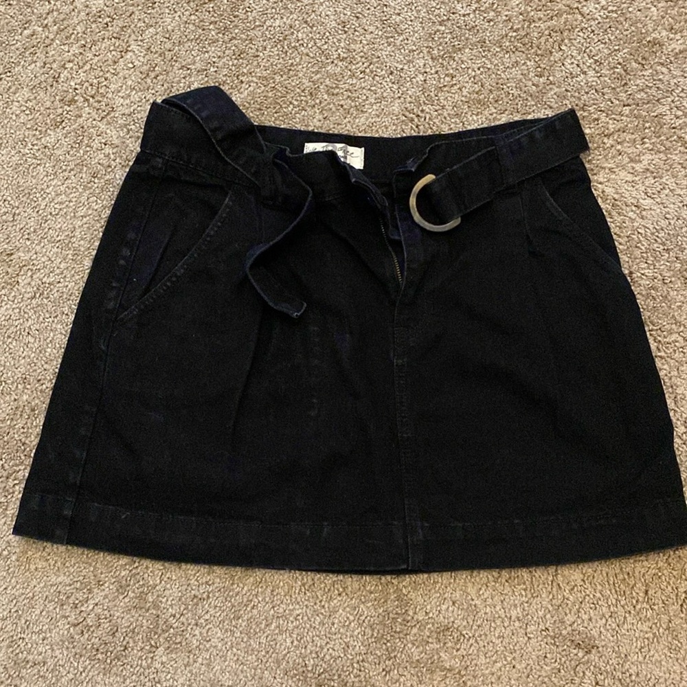 Black Denim Free People Skirt